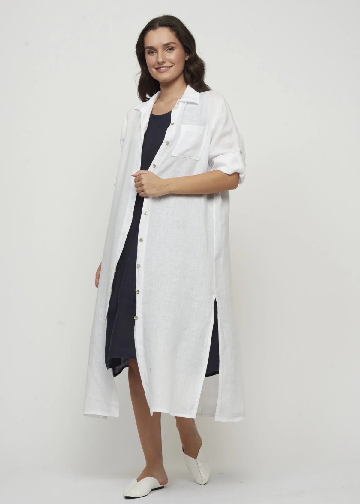 Maxi Linen Blouse Dress
